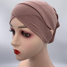 Load image into Gallery viewer, NEW Soft Cotton Hijab Breathable Turban Tie Under Scarf Elegant Ear Hole Stretch Inner Hijabs Lightweight Turban Round Front Under Hijab Caps Female Turban Bonnet