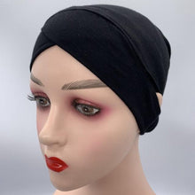 Load image into Gallery viewer, NEW Soft Cotton Hijab Breathable Turban Tie Under Scarf Elegant Ear Hole Stretch Inner Hijabs Lightweight Turban Round Front Under Hijab Caps Female Turban Bonnet