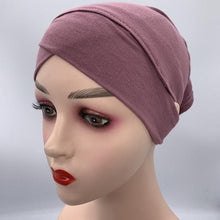 Load image into Gallery viewer, NEW Soft Cotton Hijab Breathable Turban Tie Under Scarf Elegant Ear Hole Stretch Inner Hijabs Lightweight Turban Round Front Under Hijab Caps Female Turban Bonnet