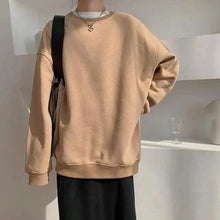 Load image into Gallery viewer, New Spring Fleece Thick Sweatshirt Vintage Solid Warm O Neck Pullover Grey Brown Lady New All-Match Hooded Autumn Women Pullover Round Neck Large Size Loose Long Sleeve Sweatshirt