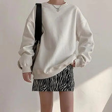 Load image into Gallery viewer, New Spring Fleece Thick Sweatshirt Vintage Solid Warm O Neck Pullover Grey Brown Lady New All-Match Hooded Autumn Women Pullover Round Neck Large Size Loose Long Sleeve Sweatshirt