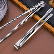 Load image into Gallery viewer, New Stainless Steel Grill Tongs Cooking Utensils For BBQ Baking Silver BBQ Accessories Camping Supplies Kitchen Serving Tongs for Cooking Grilling Baking Bread Salad Buffet Tongs Spatula Metal