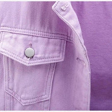 Load image into Gallery viewer, New Stunning Women's Plus Size Denim Jacket Spring Autumn Short Coat Pink Jean Jackets Casual Tops Purple Yellow White Loose Outerwear