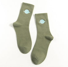 Load image into Gallery viewer, Combed Out Of Pure Cotton Socks Autumn Cute Japanese Harajuku Planet Magic Array Embroidery Long Socks Korean Style Kawaii Girls Socks For Men And Women