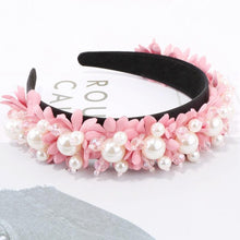Load image into Gallery viewer, Flower Pearl Headbands Crystal Beads Embellishment Wide Hairbands Women Wedding Party Crown Tiara Gorgeous Hair Accessories For Women
