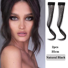 Load image into Gallery viewer, Hair Bangs Clip In Front Side Bangs Synthetic Fake Fringe Hair Extensions For Women Natural Hairpiece Natural Flat Neat Bangs With Temples For Women One Piece Hairpiece
