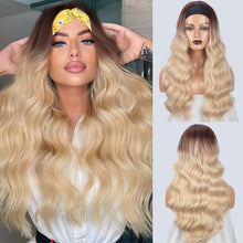 Load image into Gallery viewer, Long Body Wave Black Wig Synthetic Wigs for Black Women Middle Part Brown Red Pink Purple Cosplay Hair Wigs For Black Women Cosplay Wigs For Women