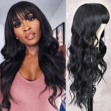 Load image into Gallery viewer, Long Body Wave Black Wig Synthetic Wigs for Black Women Middle Part Brown Red Pink Purple Cosplay Hair Wigs For Black Women Cosplay Wigs For Women