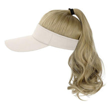 Load image into Gallery viewer, Ponytail Extension Cap hair Synthetic Wig Curly Wavy Wigs with Visor Hat hair Wigs for Women Hat Baseball Wigs For Black Women Cosplay Wigs For Women