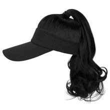 Load image into Gallery viewer, Ponytail Extension Cap hair Synthetic Wig Curly Wavy Wigs with Visor Hat hair Wigs for Women Hat Baseball Wigs For Black Women Cosplay Wigs For Women