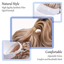 Load image into Gallery viewer, Ponytail Extension Cap hair Synthetic Wig Curly Wavy Wigs with Visor Hat hair Wigs for Women Hat Baseball Wigs For Black Women Cosplay Wigs For Women