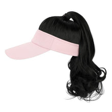 Load image into Gallery viewer, Ponytail Extension Cap hair Synthetic Wig Curly Wavy Wigs with Visor Hat hair Wigs for Women Hat Baseball Wigs For Black Women Cosplay Wigs For Women