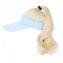 Load image into Gallery viewer, Ponytail Extension Cap hair Synthetic Wig Curly Wavy Wigs with Visor Hat hair Wigs for Women Hat Baseball Wigs For Black Women Cosplay Wigs For Women