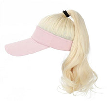 Load image into Gallery viewer, Ponytail Extension Cap hair Synthetic Wig Curly Wavy Wigs with Visor Hat hair Wigs for Women Hat Baseball Wigs For Black Women Cosplay Wigs For Women