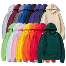 Load image into Gallery viewer, New Stylish Hoodies Sweatshirts Men Fashion Solid Color Red Black Gray Pink Autumn Winter Fleece Hip Hop Hoody Male Solid Color Winter Warm Sweaters For Women Knit Pullover Tops Solid Color Loose Fashion Long Sleeve Blouse