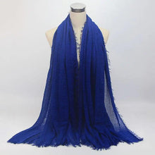 Load image into Gallery viewer, New Stylish Plain Scarf Women Muslim Crinkle Hijab Scarf Female Musulman Soft Cotton Headscarf Islamic Hijab Shawls And Wraps