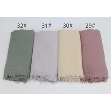 Load image into Gallery viewer, New Stylish Plain Scarf Women Muslim Crinkle Hijab Scarf Female Musulman Soft Cotton Headscarf Islamic Hijab Shawls And Wraps