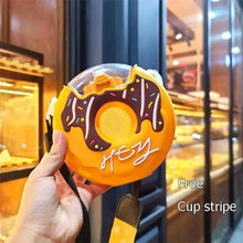 Load image into Gallery viewer, New Summer Cute Donut Ice Cream Water Bottle With Straw Creative Square Watermelon Cup Portable Leakproof Bottle