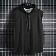 Load image into Gallery viewer, New Summer Men's Muscle Hoodie Vest Sleeveless Bodybuilding Gym Workout Fitness Shirt Summer Men's Running Vest Compression Tights Gym Tank Tops Quick Dry Sleeveless Sports Shirt Men Fitness Tanks