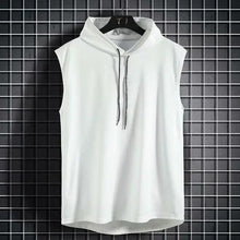Load image into Gallery viewer, New Summer Men's Muscle Hoodie Vest Sleeveless Bodybuilding Gym Workout Fitness Shirt Summer Men's Running Vest Compression Tights Gym Tank Tops Quick Dry Sleeveless Sports Shirt Men Fitness Tanks
