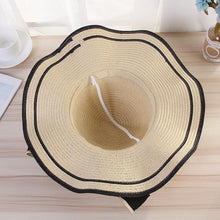 Load image into Gallery viewer, New Summer Women's Beach Hat Wide Side Female Summer Women's Beach Hat Female Unique Luxury Bowknot Design Sun Hat Casual Hat Lady Classic Flat Straw Hat Women Fedora Hat Ideal Gift 54-58cm