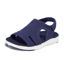 Load image into Gallery viewer, New Summer Women Sandals Shoes Blue Casual Woman Flats Buckle Strap Fashion Beach Shoe Modern Slide Square Open Toe One Band Cute Slip On Flat Dressy Casual Summer Sandals