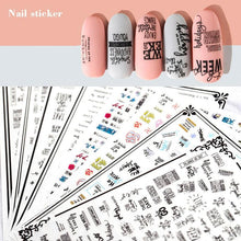 Load image into Gallery viewer, New Super Thin Self-Adhesive Letter 3d Nail Decal Stickers Manicure Nail Art Decoration Accessories Holographic Old English Character Nail Self-Adhesive Sticker English Font Design Manicure Design Water Sliders Decorations Accessories