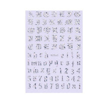 Load image into Gallery viewer, New Super Thin Self-Adhesive Letter 3d Nail Decal Stickers Manicure Nail Art Decoration Accessories Holographic Old English Character Nail Self-Adhesive Sticker English Font Design Manicure Design Water Sliders Decorations Accessories