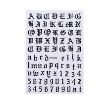 Load image into Gallery viewer, New Super Thin Self-Adhesive Letter 3d Nail Decal Stickers Manicure Nail Art Decoration Accessories Holographic Old English Character Nail Self-Adhesive Sticker English Font Design Manicure Design Water Sliders Decorations Accessories