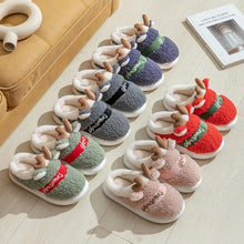 Load image into Gallery viewer, New Thick Sole Christmas Deer Slippers Women Men Indoor Warm Slipper Soft Plush Home Floor Winter Platform Shoes Boys And Girls House Slippers Kids Animal Indoor Slipper Fuzzy Toddler Home Shoes