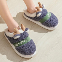 Load image into Gallery viewer, New Thick Sole Christmas Deer Slippers Women Men Indoor Warm Slipper Soft Plush Home Floor Winter Platform Shoes Boys And Girls House Slippers Kids Animal Indoor Slipper Fuzzy Toddler Home Shoes