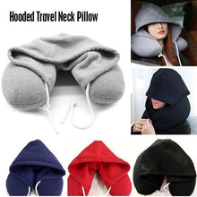 Load image into Gallery viewer, New Travel Hooded U-Shaped Pillow Cushion Car Office Airplane Head Rest Neck Neck Pillow Inflatable Travel Pillow Comfortably Supports The Head Support U-Shaped Luxury Memory Foam Neck Travel Pillow with Hoodie Neck Pillow