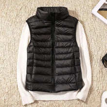 Load image into Gallery viewer, New Trendy Ultra Light Women's Duck Down Vest Jacket Autumn/Winter High collar Sleeveless Coat For Girls