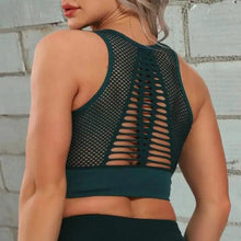 Load image into Gallery viewer, New Trendy Women's T-shirts Workout Sports Bra Yoga Vest Backless Solid Quick Dry Running Gym Sport bra Yoga Shirts