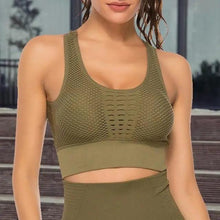 Load image into Gallery viewer, New Trendy Women's T-shirts Workout Sports Bra Yoga Vest Backless Solid Quick Dry Running Gym Sport bra Yoga Shirts
