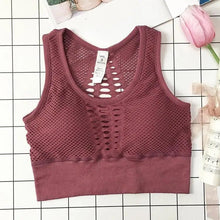 Load image into Gallery viewer, New Trendy Women's T-shirts Workout Sports Bra Yoga Vest Backless Solid Quick Dry Running Gym Sport bra Yoga Shirts