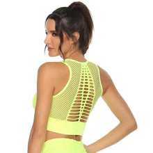 Load image into Gallery viewer, New Trendy Women's T-shirts Workout Sports Bra Yoga Vest Backless Solid Quick Dry Running Gym Sport bra Yoga Shirts
