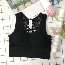 Load image into Gallery viewer, New Trendy Women's T-shirts Workout Sports Bra Yoga Vest Backless Solid Quick Dry Running Gym Sport bra Yoga Shirts