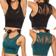 Load image into Gallery viewer, New Trendy Women's T-shirts Workout Sports Bra Yoga Vest Backless Solid Quick Dry Running Gym Sport bra Yoga Shirts