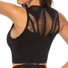 Load image into Gallery viewer, New Trendy Women's T-shirts Workout Sports Bra Yoga Vest Backless Solid Quick Dry Running Gym Sport bra Yoga Shirts