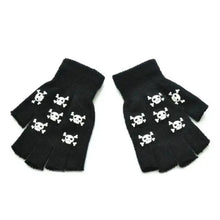 Load image into Gallery viewer, New TrendyHalf Finger Gloves Glow Dark Fingerless Stretch Knitted Winter Mittens Men/Women's Skeleton Pattern Knit Gloves Fingerless Gloves