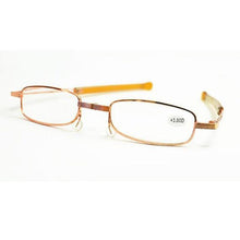 Load image into Gallery viewer, New Ultra-Thin Folding Reading Glasses For Men's And Women's New Stylish Mini Metal Frame Reading Mirror with Glasses Box Lightweight and Sturdy Metal Sunglasses