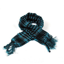 Load image into Gallery viewer, New Unisex Scarf Lightweight Plaid Tassel Arab Desert Shemagh Keffiyeh Scarf Wrap Pashmina Plaid Pattern Large Warm Keeper Military Shemagh Army Desert Keffiyeh Arab Scarf Shawl Neck Cover Head Wrap Scarf Military Shemagh Tactical Desert Keffiyeh