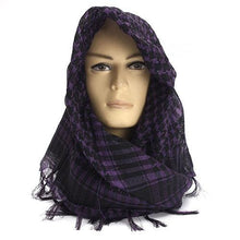Load image into Gallery viewer, New Unisex Scarf Lightweight Plaid Tassel Arab Desert Shemagh Keffiyeh Scarf Wrap Pashmina Plaid Pattern Large Warm Keeper Military Shemagh Army Desert Keffiyeh Arab Scarf Shawl Neck Cover Head Wrap Scarf Military Shemagh Tactical Desert Keffiyeh