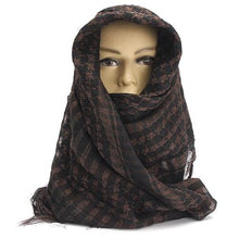 Load image into Gallery viewer, New Unisex Scarf Lightweight Plaid Tassel Arab Desert Shemagh Keffiyeh Scarf Wrap Pashmina Plaid Pattern Large Warm Keeper Military Shemagh Army Desert Keffiyeh Arab Scarf Shawl Neck Cover Head Wrap Scarf Military Shemagh Tactical Desert Keffiyeh