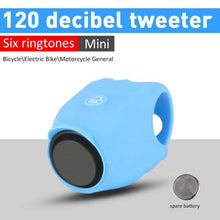Load image into Gallery viewer, New USB Rechargeable Battery Bicycle Bell 120db Waterproof Cycling Bike Bells Electric Horn Mini Portable Cycling Handlebar Bell Electra Bike Bell Electric Cycling Bells Horn Loud Bicycle Horns Water-Resistant Sound Modes Bike Bells