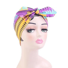 Load image into Gallery viewer, New Vintage African Print Stretch Bandana Head Wrap Long Scarf satin Floral Women Party Turban Headwear Cap Hair Accessories