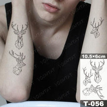 Load image into Gallery viewer, New Waterproof Temporary Tattoo Sticker Deer Animal Flash Tatoo Black Line Body Art Small Decorative Design For Womens Boys