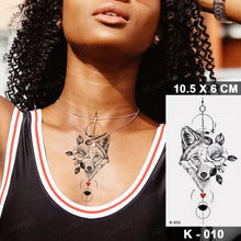 Load image into Gallery viewer, New Waterproof Temporary Tattoo Sticker Deer Animal Flash Tatoo Black Line Body Art Small Decorative Design For Womens Boys