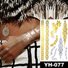 Load image into Gallery viewer, New Waterproof Temporary Tattoo Sticker Golden Silver Flower Jewelry Flash Fashion Different Design Tattoos For Womens